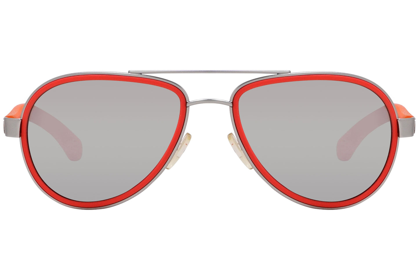 Calvin Klein Jeans Orange Color Aviator Sunglasses Viewed From Front Angle.