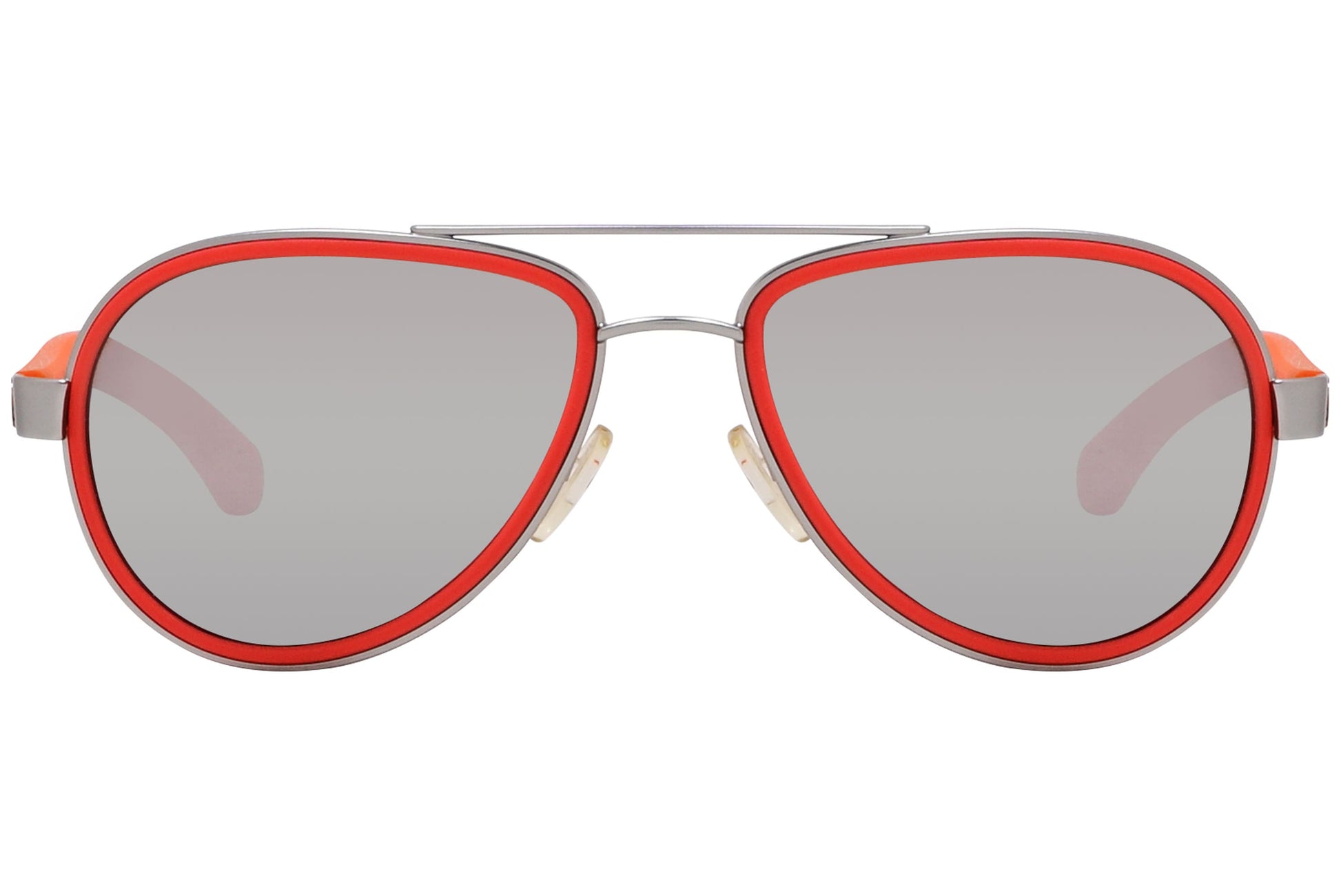 Calvin Klein Jeans Orange Color Aviator Sunglasses Viewed From Front Angle.