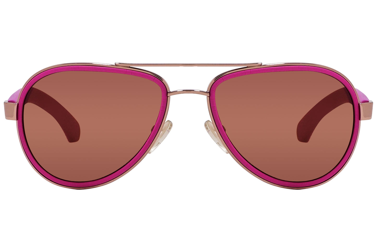 Calvin Klein Jeans Pink Color Aviator Sunglasses Viewed From Front Angle.