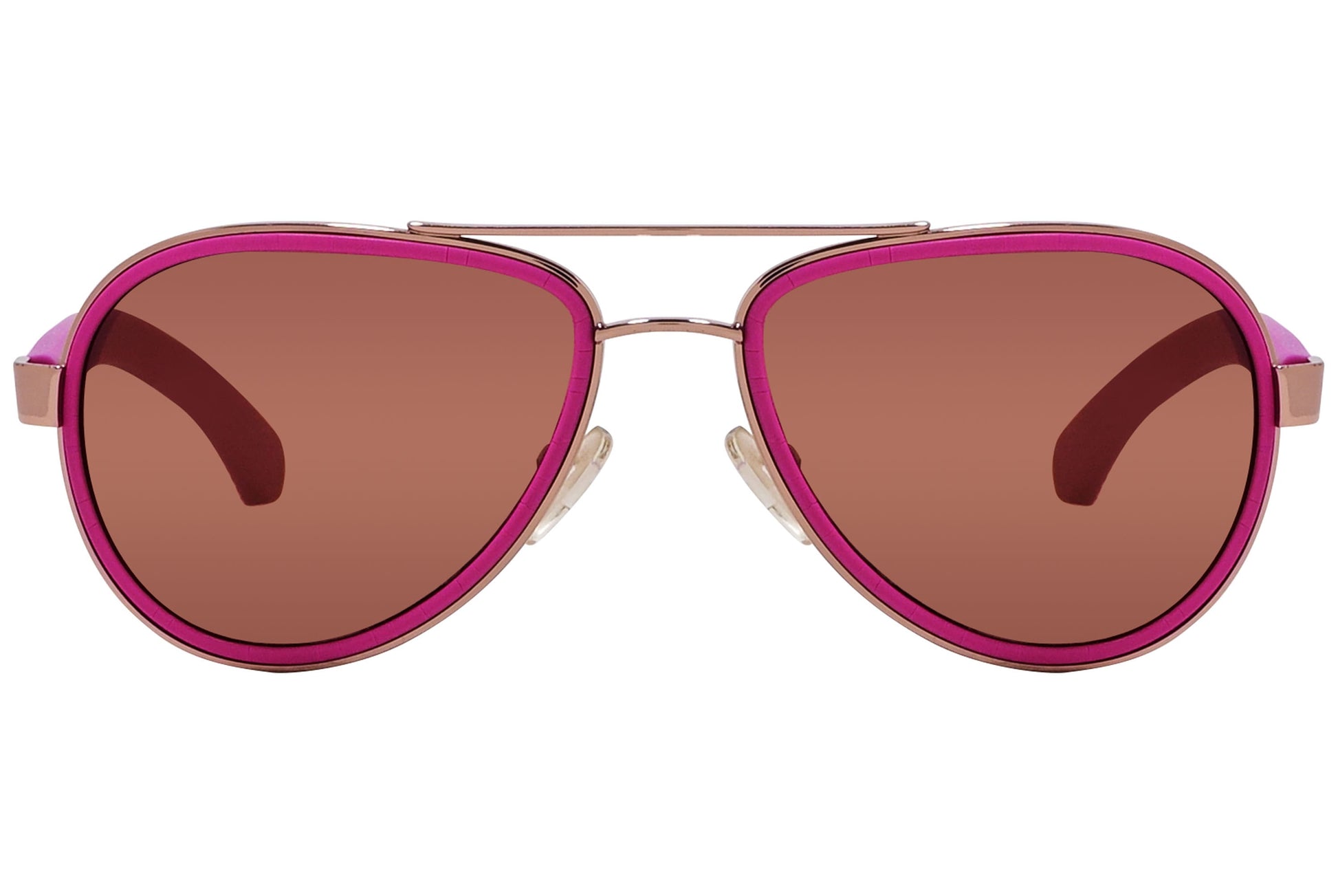 Calvin Klein Jeans Pink Color Aviator Sunglasses Viewed From Front Angle.