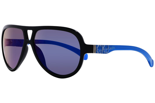 Calvin Klein Jeans Blue Color Aviator Sunglasses Viewed From A 45-Degree Angle.