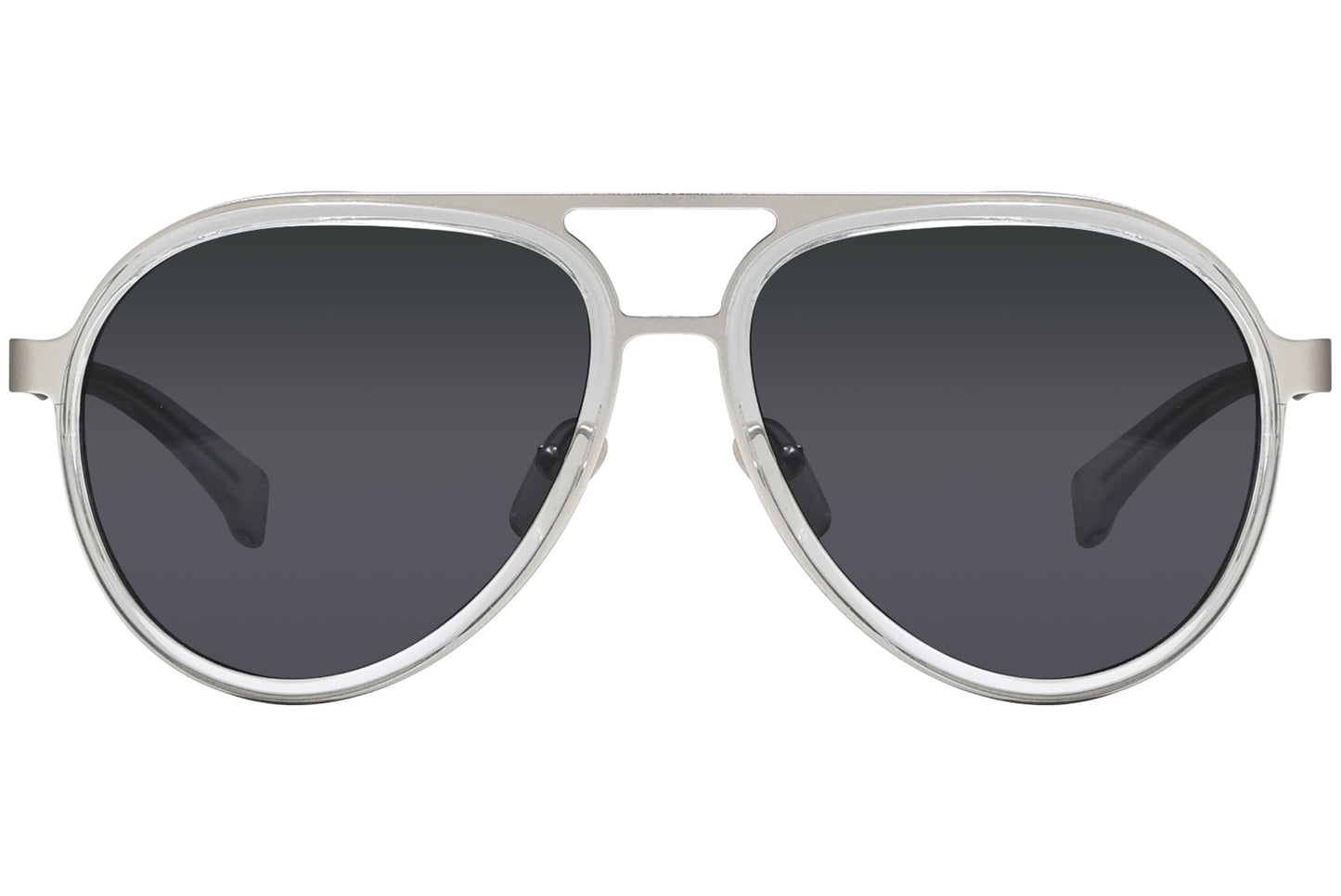 Calvin Klein Jeans Aviator Silver and Gray Sunglasses Model: CKJ135S-000 Front View