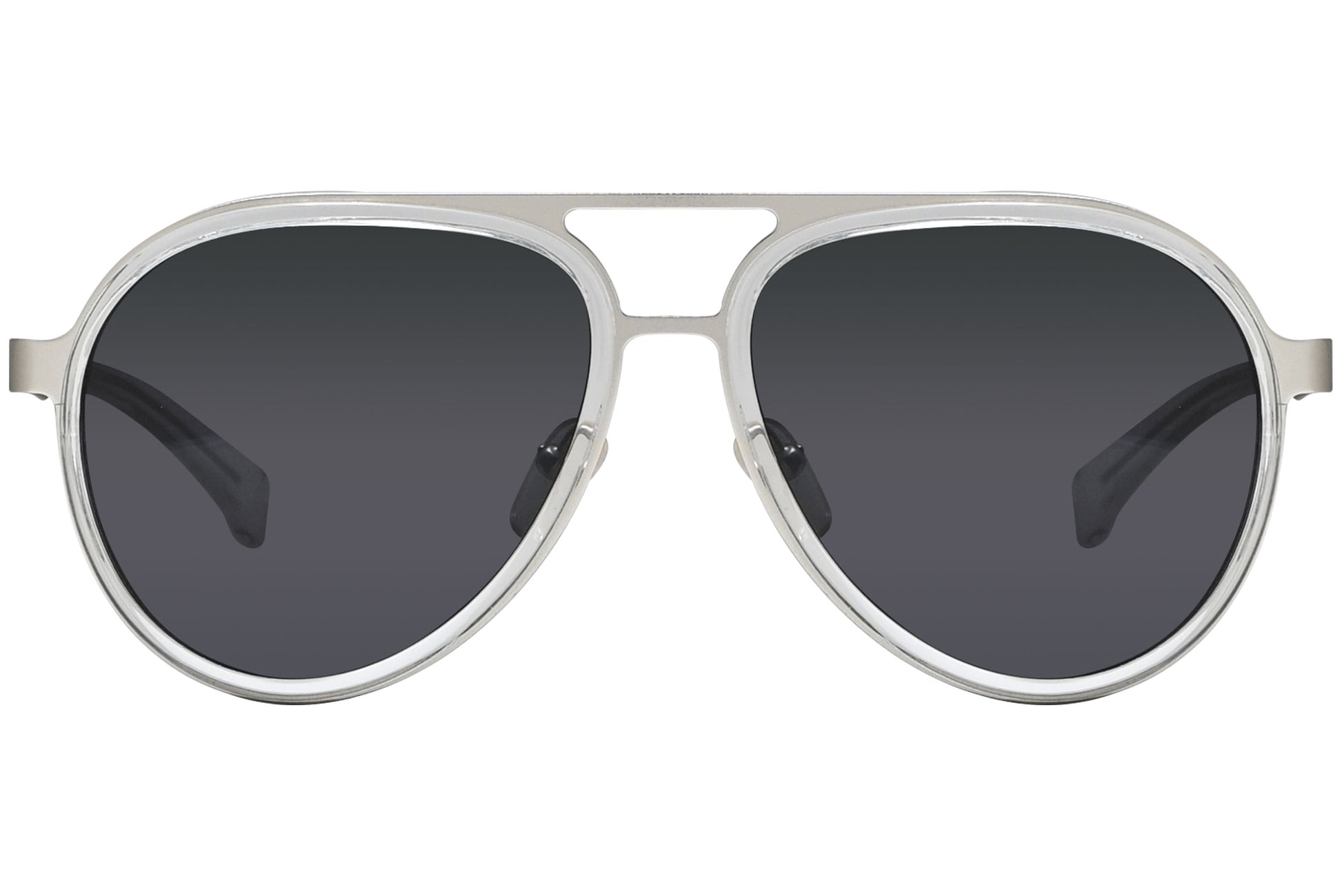 Calvin Klein Jeans Aviator Silver and Gray Sunglasses Model: CKJ135S-000 Front View