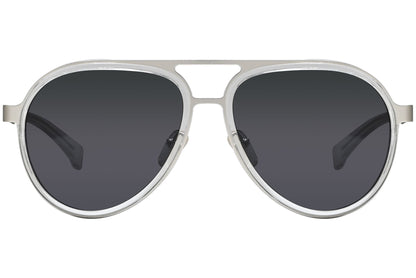 Calvin Klein Jeans Aviator Silver and Gray Sunglasses Model: CKJ135S-000 Front View