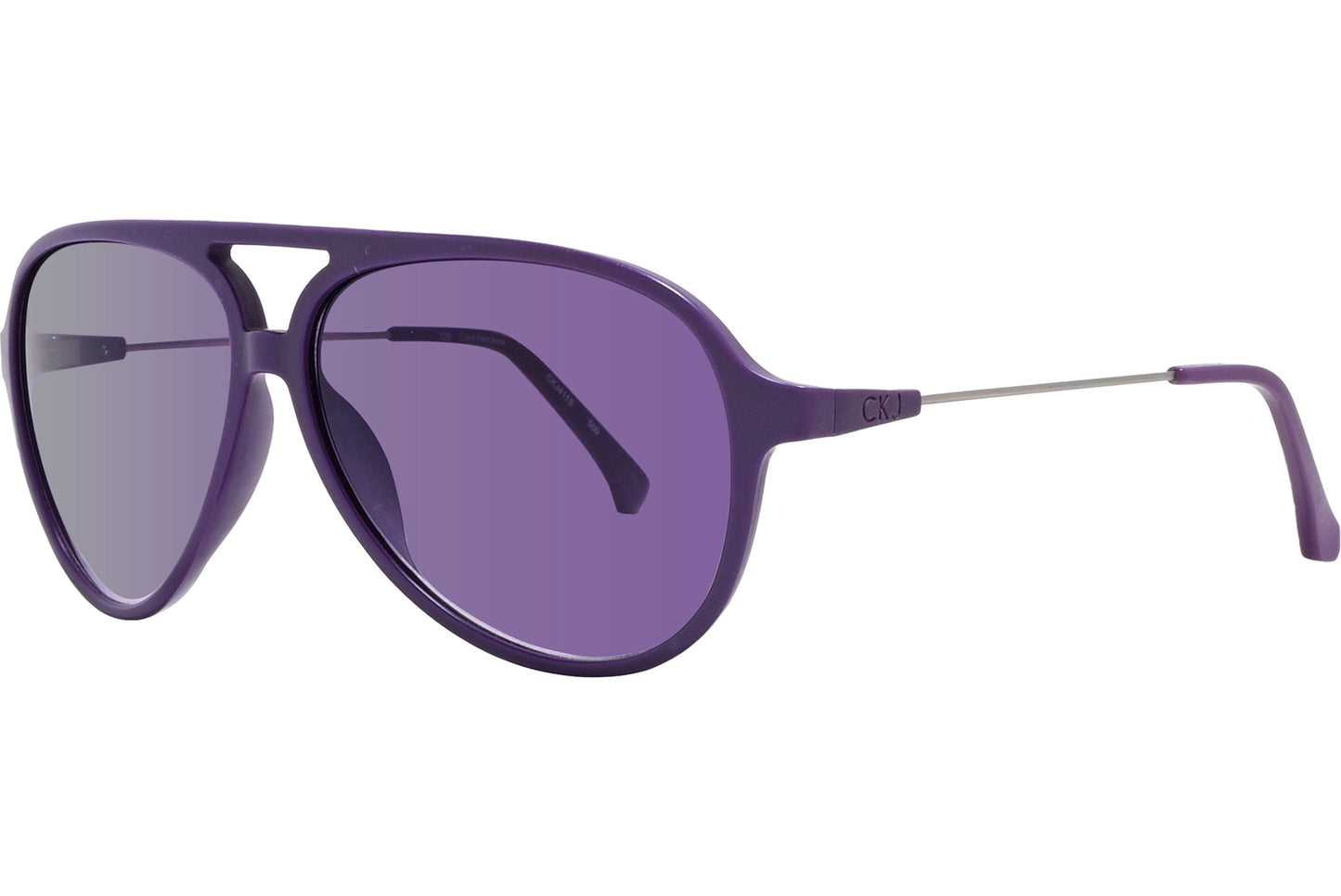 Calvin Klein Purple Color Aviator Sunglasses Viewed From A 45-Degree Angle.