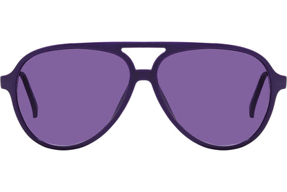 Calvin Klein Purple Color Aviator Sunglasses Viewed From Front Angle.