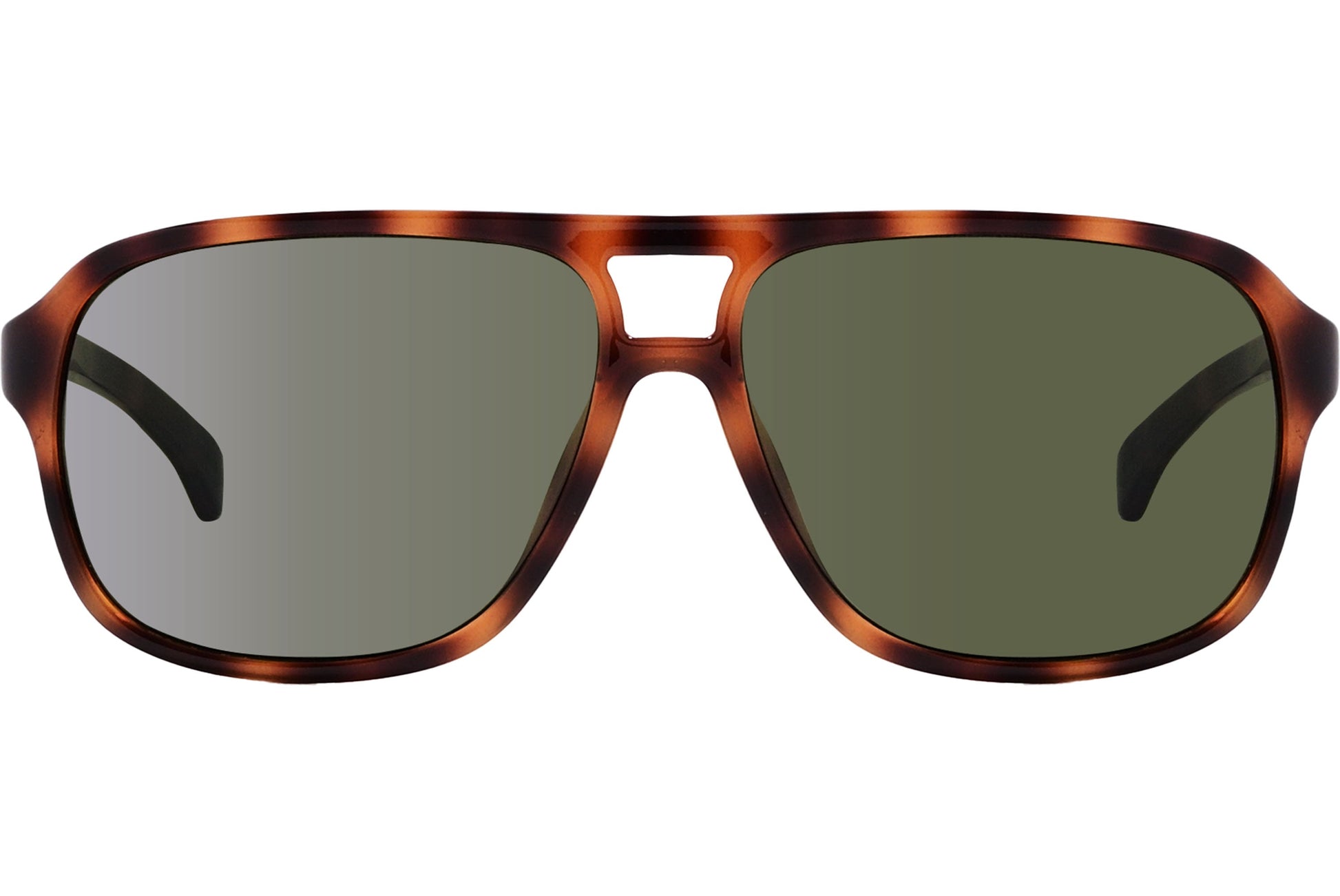 Calvin Klein Tortoise Color Rectangle Sunglasses Viewed From Front Angle.