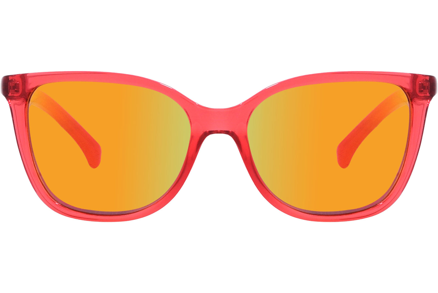 Calvin Klein Red Color Wayfarer Sunglasses Viewed From Front Angle.