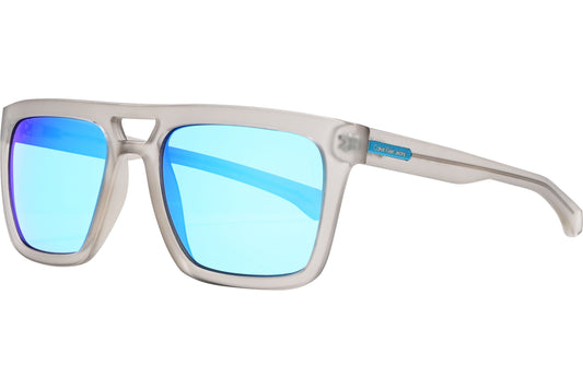 Calvin Klein White Color Square Sunglasses Viewed From A 45-Degree Angle.