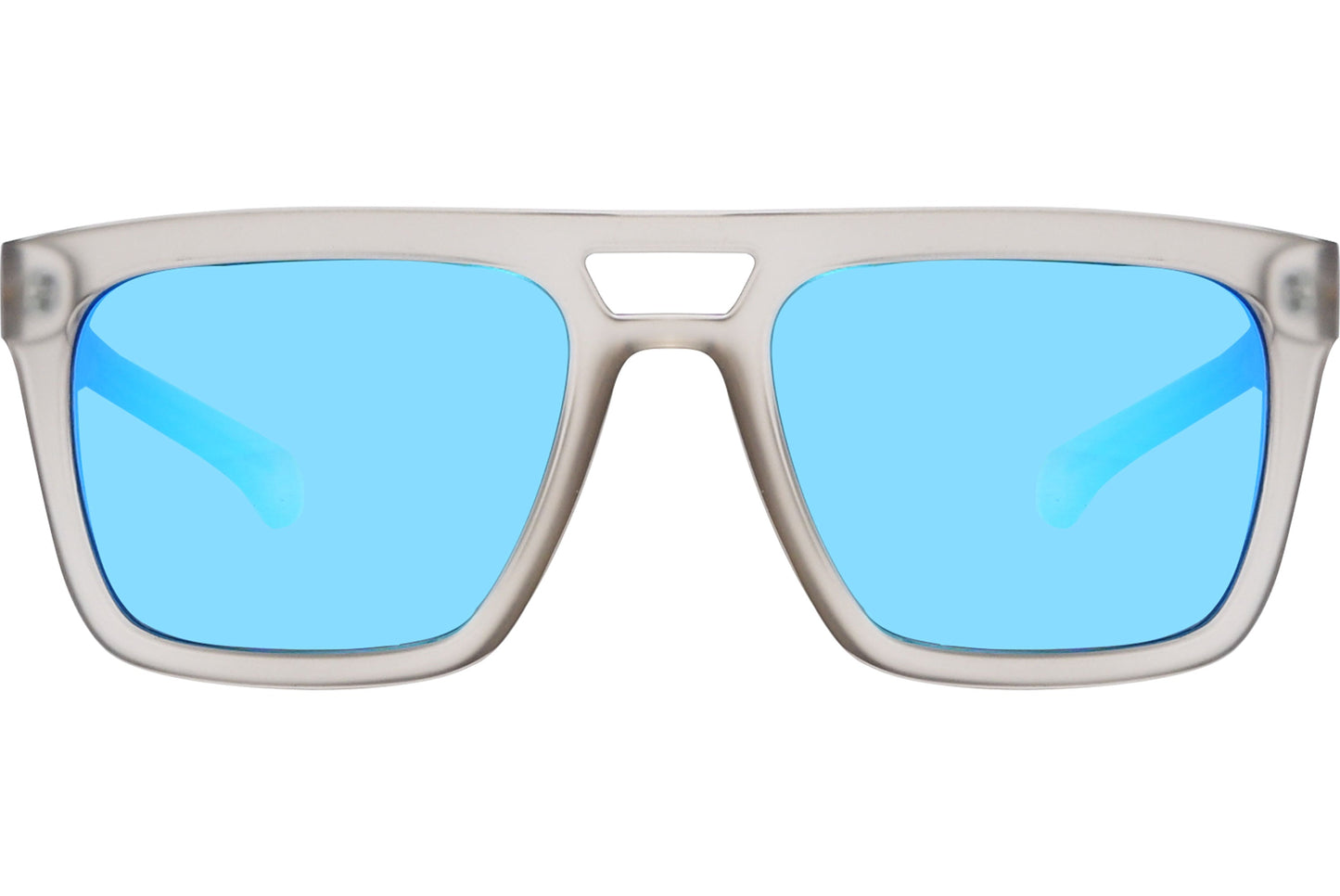 Calvin Klein White Color Square Sunglasses Viewed From Front Angle.