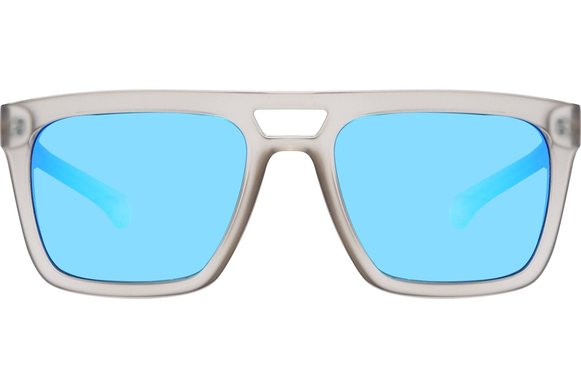 Calvin Klein White Color Square Sunglasses Viewed From Front Angle.