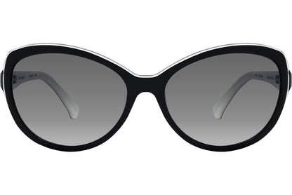 Calvin Klein Black Color Cat-Eye Sunglasses Viewed From Front Angle.