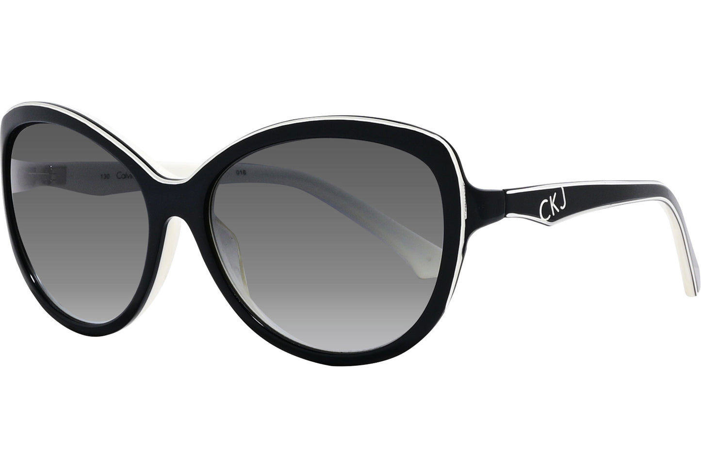 Calvin Klein Black Color Cat-Eye Sunglasses Viewed From A 45-Degree Angle.