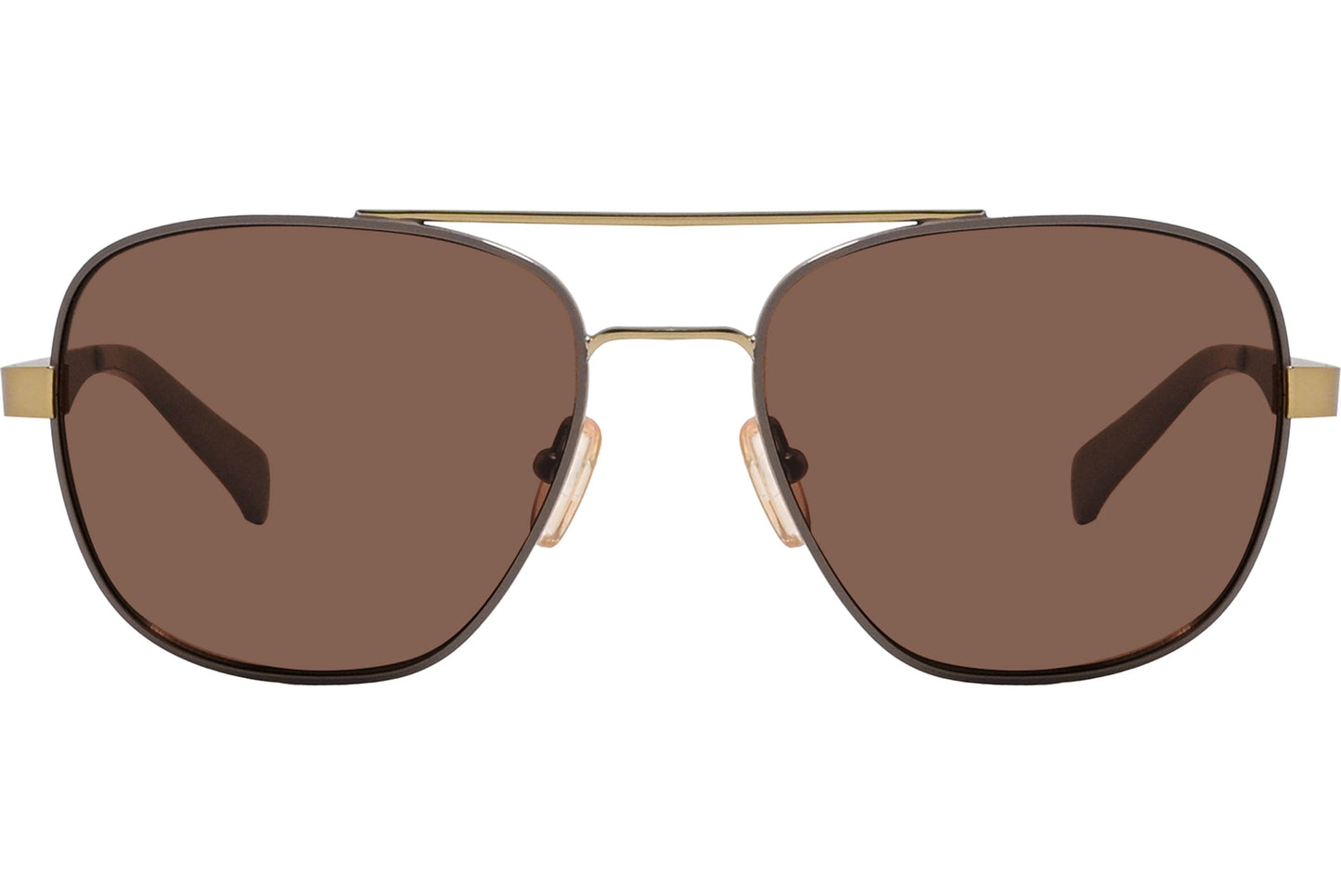 Calvin Klein Gold Color Aviator Sunglasses Viewed From Front Angle.