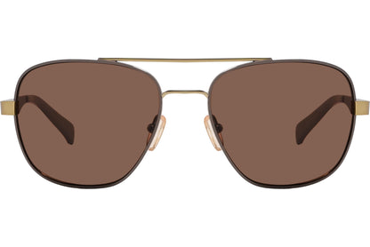 Calvin Klein Gold Color Aviator Sunglasses Viewed From Front Angle.