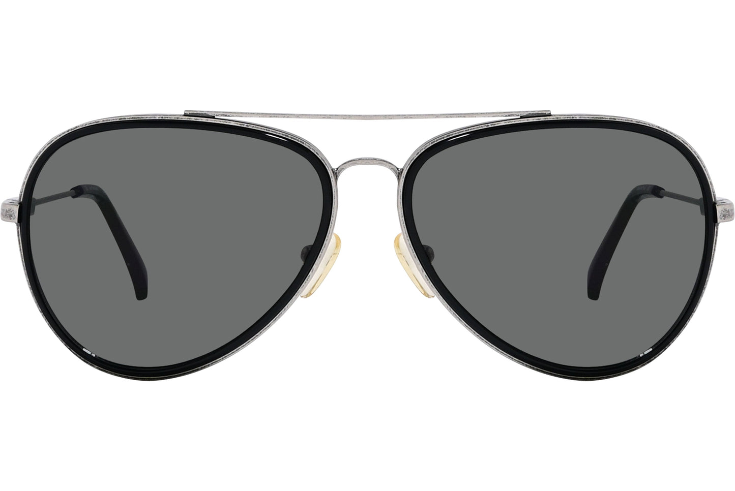 Calvin Klein Black Color Aviator Sunglasses Viewed From Front Angle.