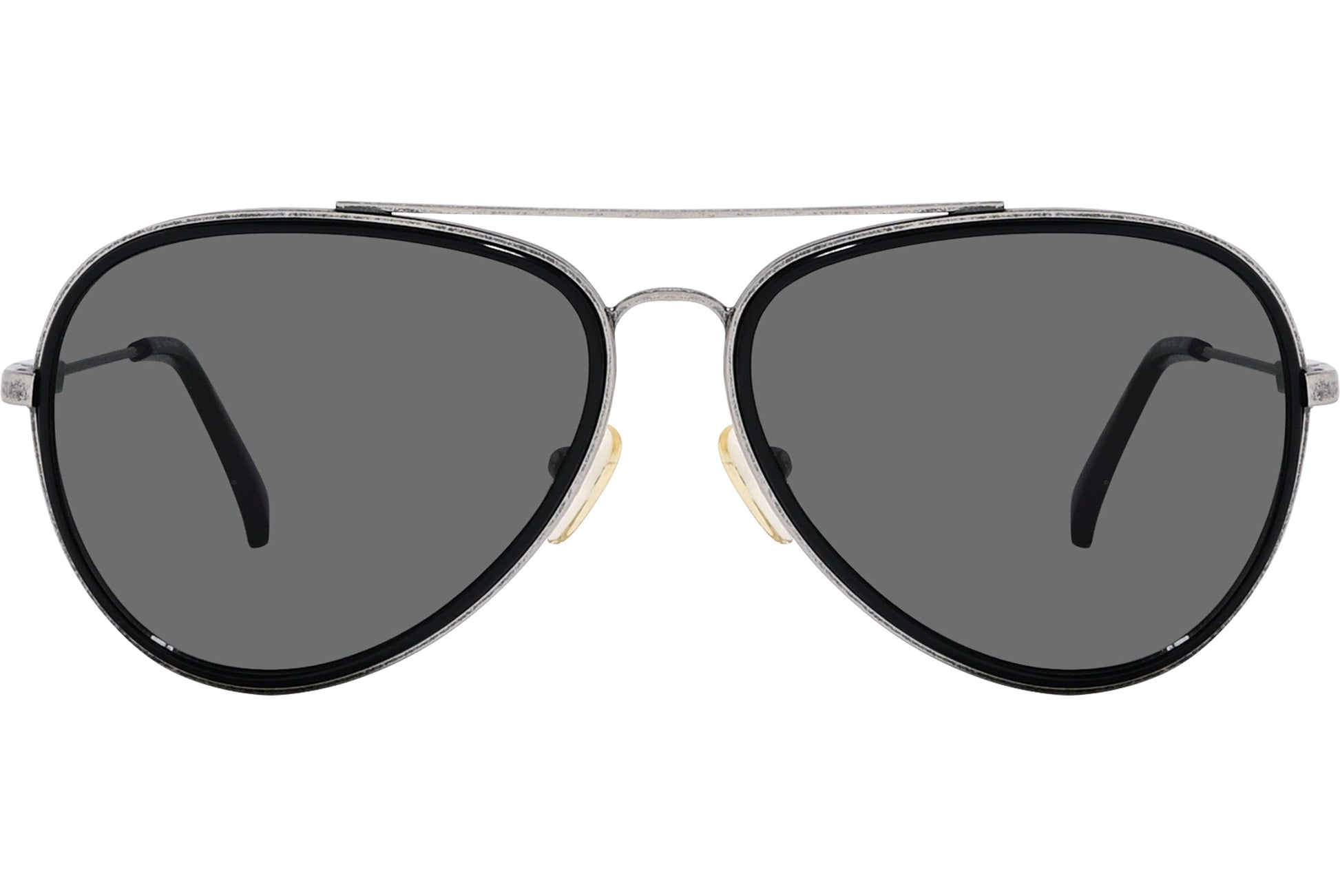 Calvin Klein Black Color Aviator Sunglasses Viewed From Front Angle.