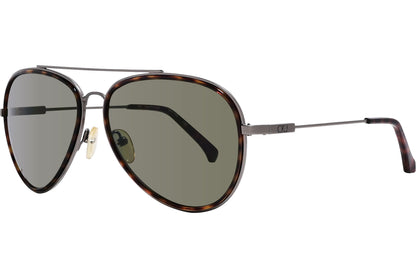 Calvin Klein Tortoise Color Aviator Sunglasses Viewed From A 45-Degree Angle.