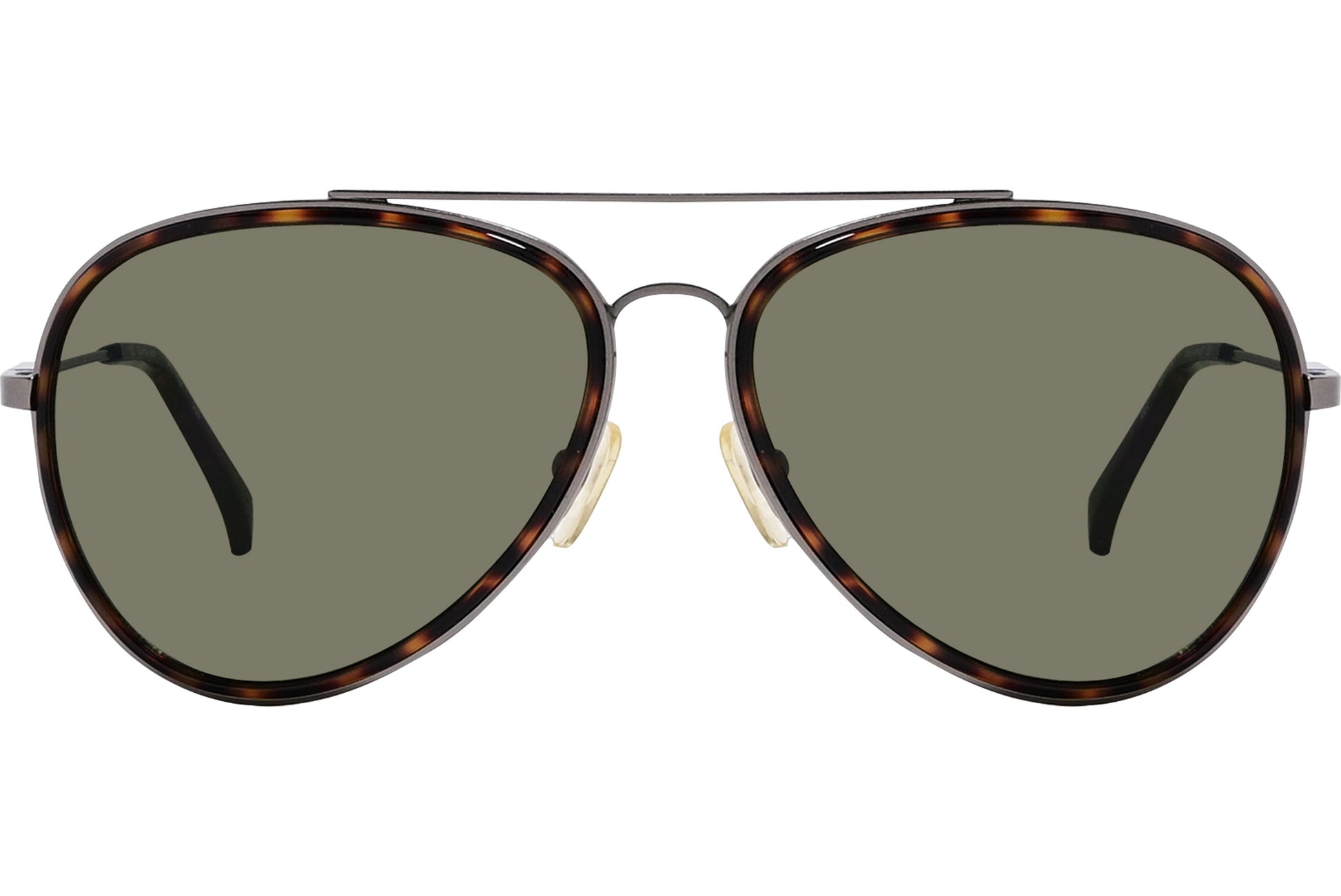 Calvin Klein Tortoise Color Aviator Sunglasses Viewed From Front Angle.