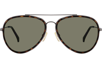 Calvin Klein Tortoise Color Aviator Sunglasses Viewed From Front Angle.