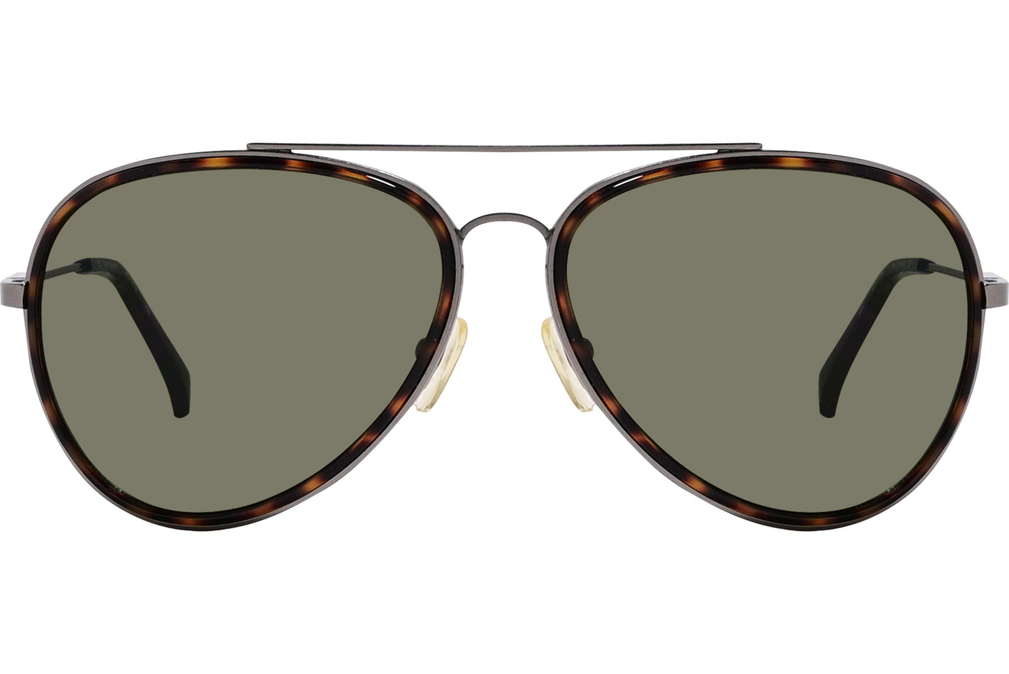 Calvin Klein Tortoise Color Aviator Sunglasses Viewed From Front Angle.