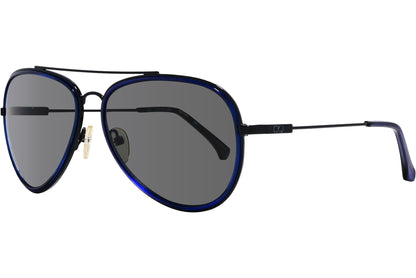 Calvin Klein Blue Color Aviator Sunglasses Viewed From A 45-Degree Angle.