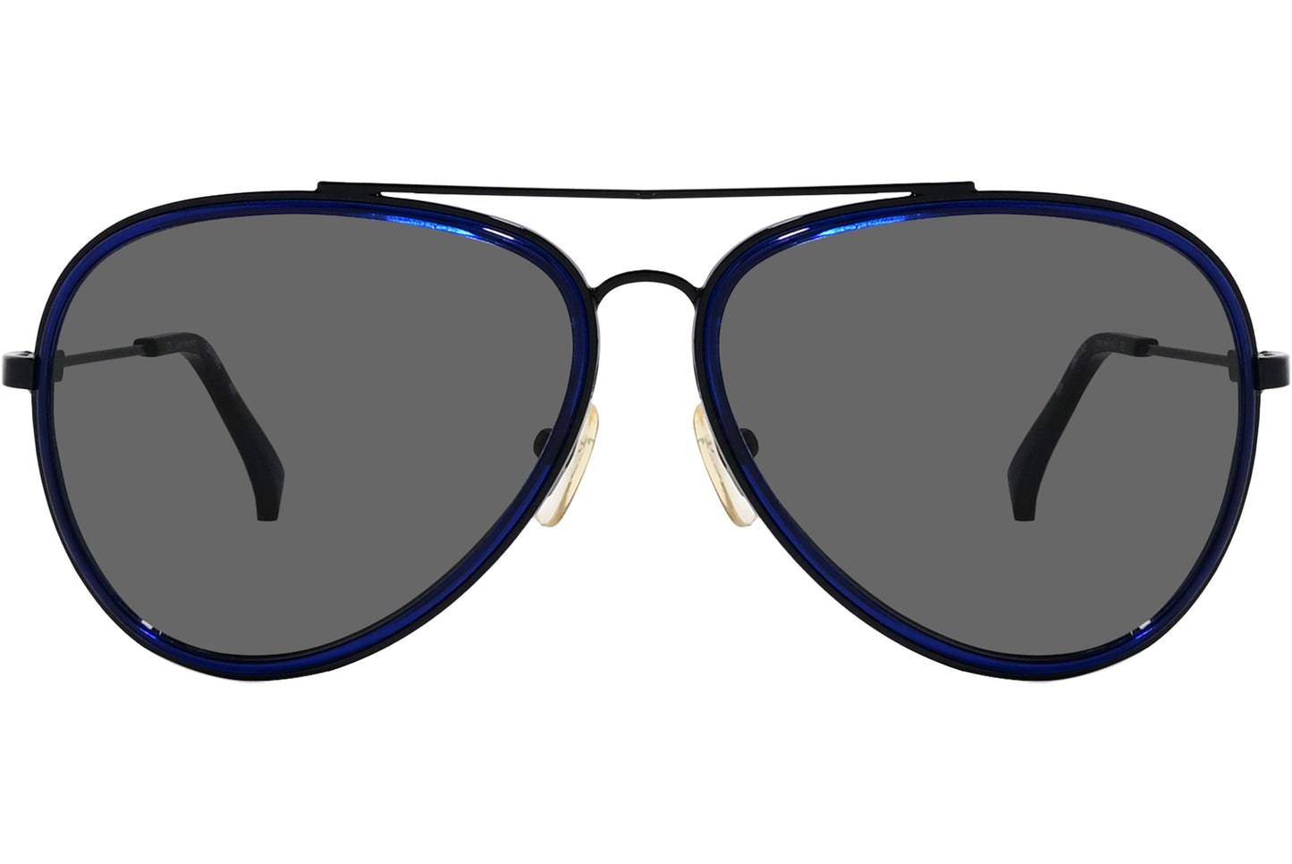 Calvin Klein Blue Color Aviator Sunglasses Viewed From Front Angle.