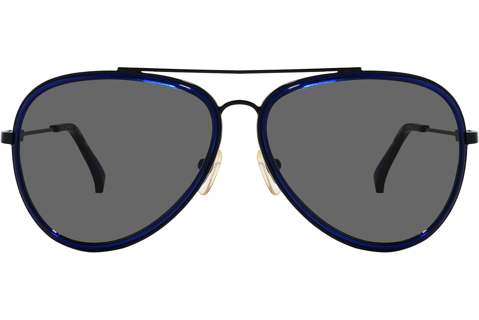 Calvin Klein Blue Color Aviator Sunglasses Viewed From Front Angle.