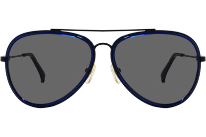 Calvin Klein Blue Color Aviator Sunglasses Viewed From Front Angle.