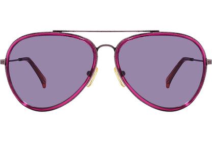 Calvin Klein Pink Color Aviator Sunglasses Viewed From Front Angle.