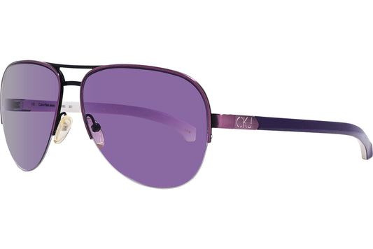 Calvin Klein Purple Color Aviator Sunglasses Viewed From A 45-Degree Angle.