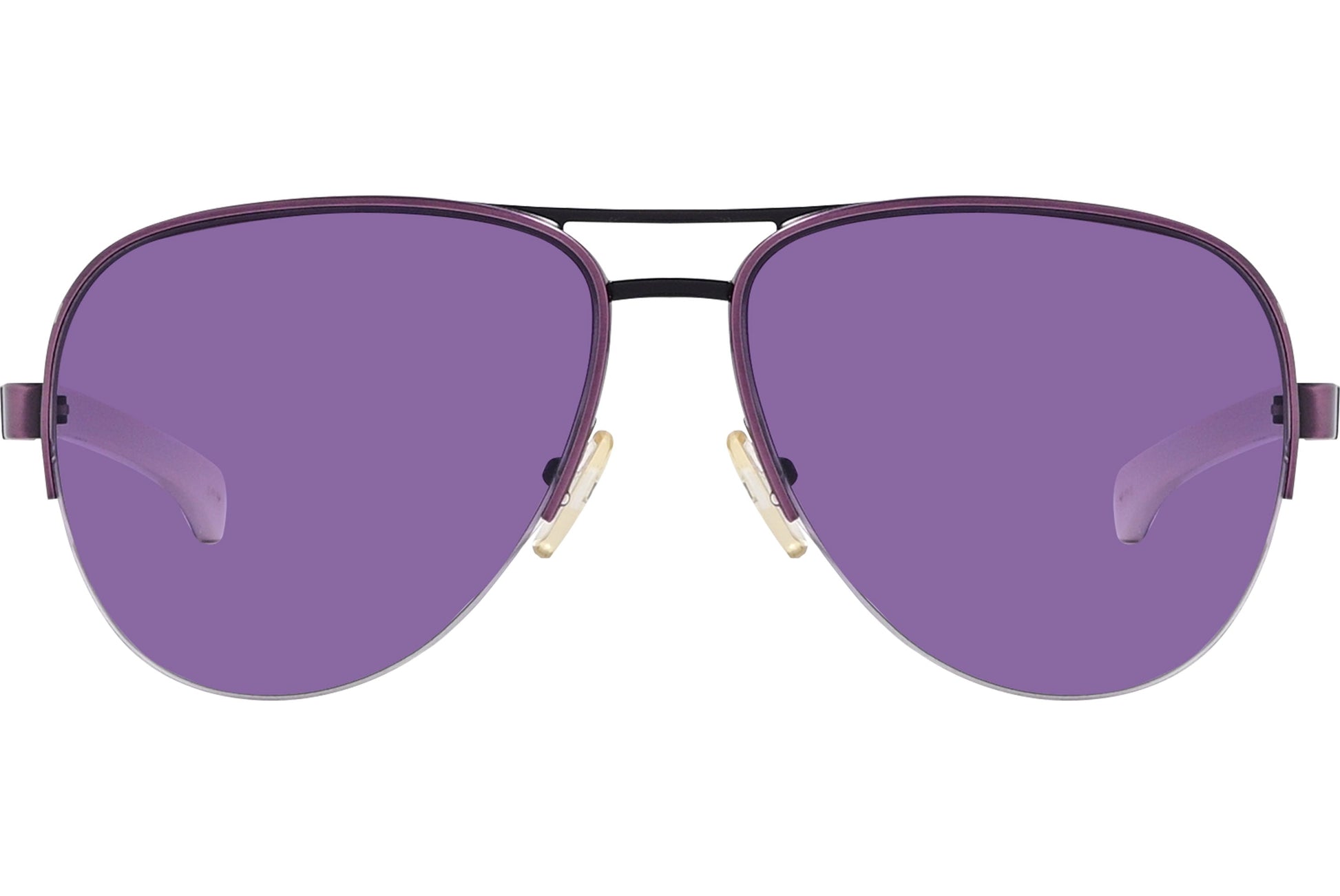 Calvin Klein Purple Color Aviator Sunglasses Viewed From Front Angle.