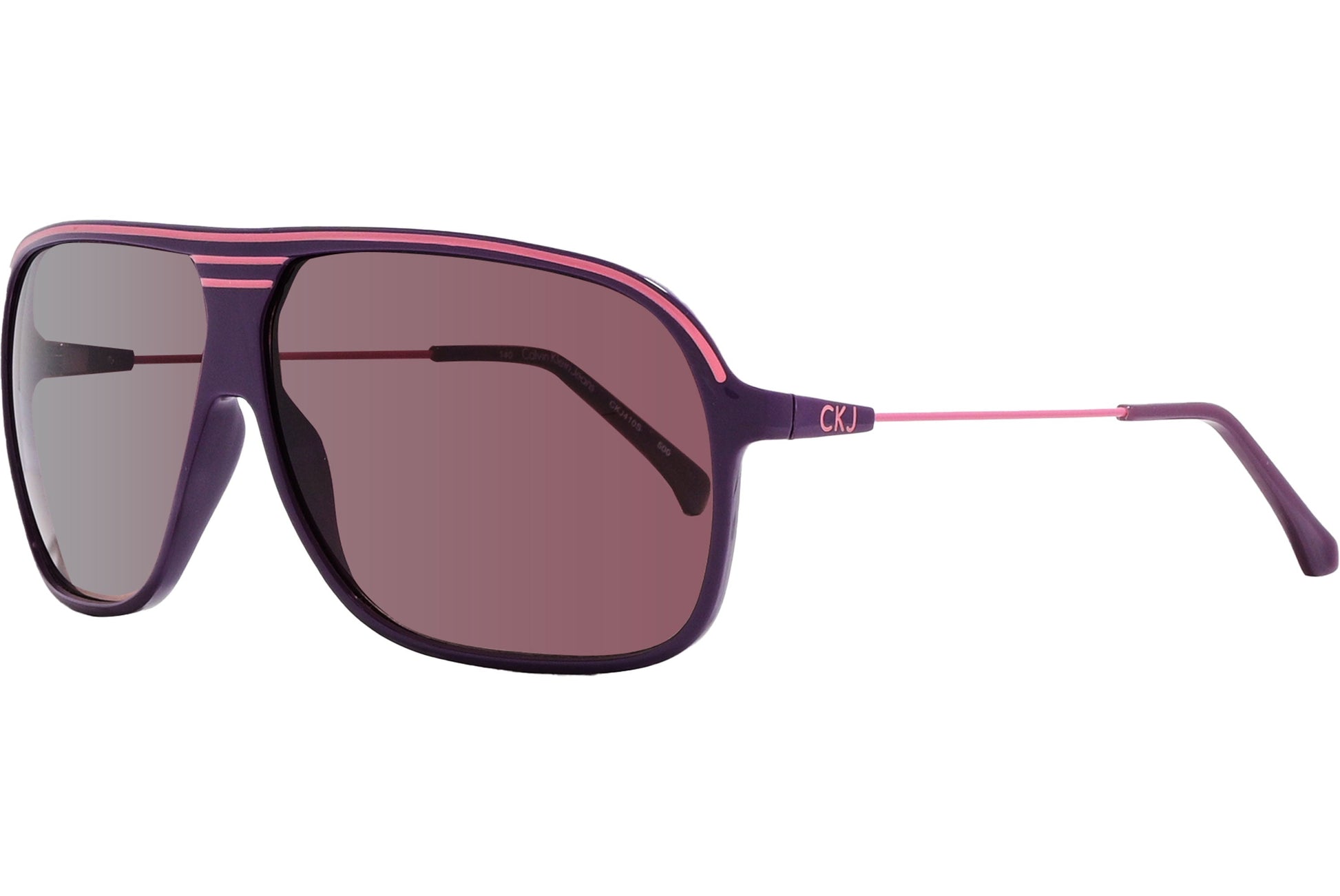 Calvin Klein Purple Color Shield Sunglasses Viewed From A 45-Degree Angle.