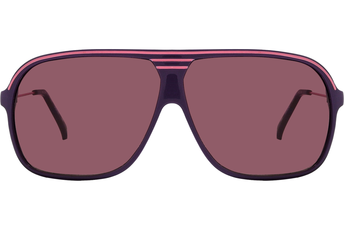 Calvin Klein Purple Color Shield Sunglasses Viewed From Front Angle.