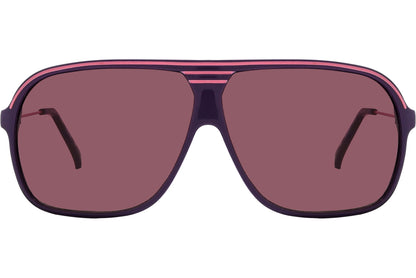 Calvin Klein Purple Color Shield Sunglasses Viewed From Front Angle.