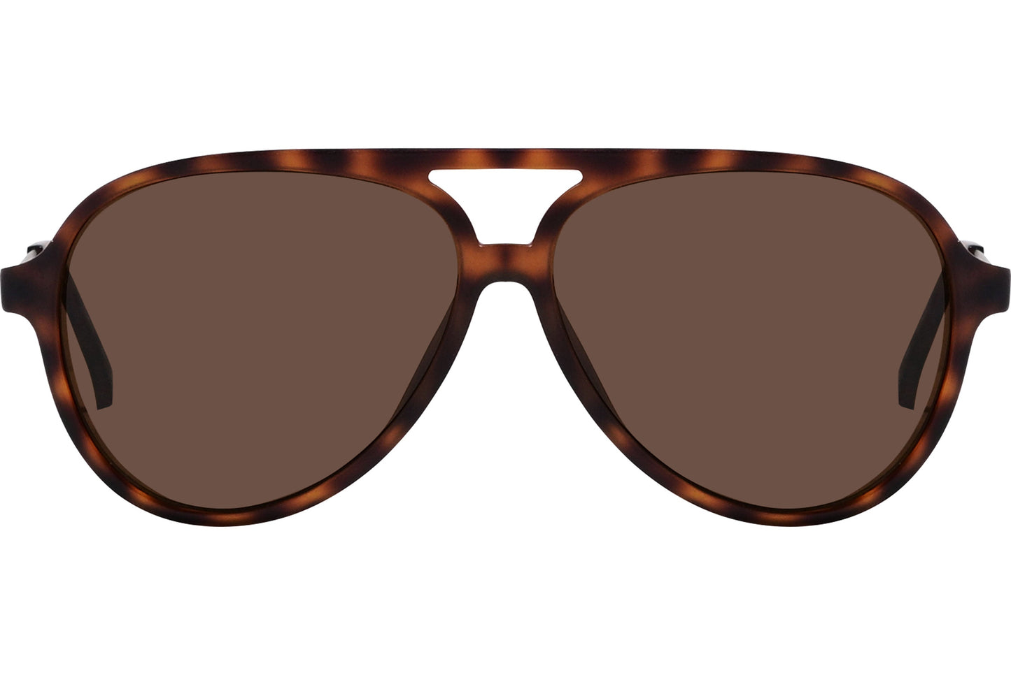 Calvin Klein Tortoise Color Aviator Sunglasses Viewed From Front Angle.