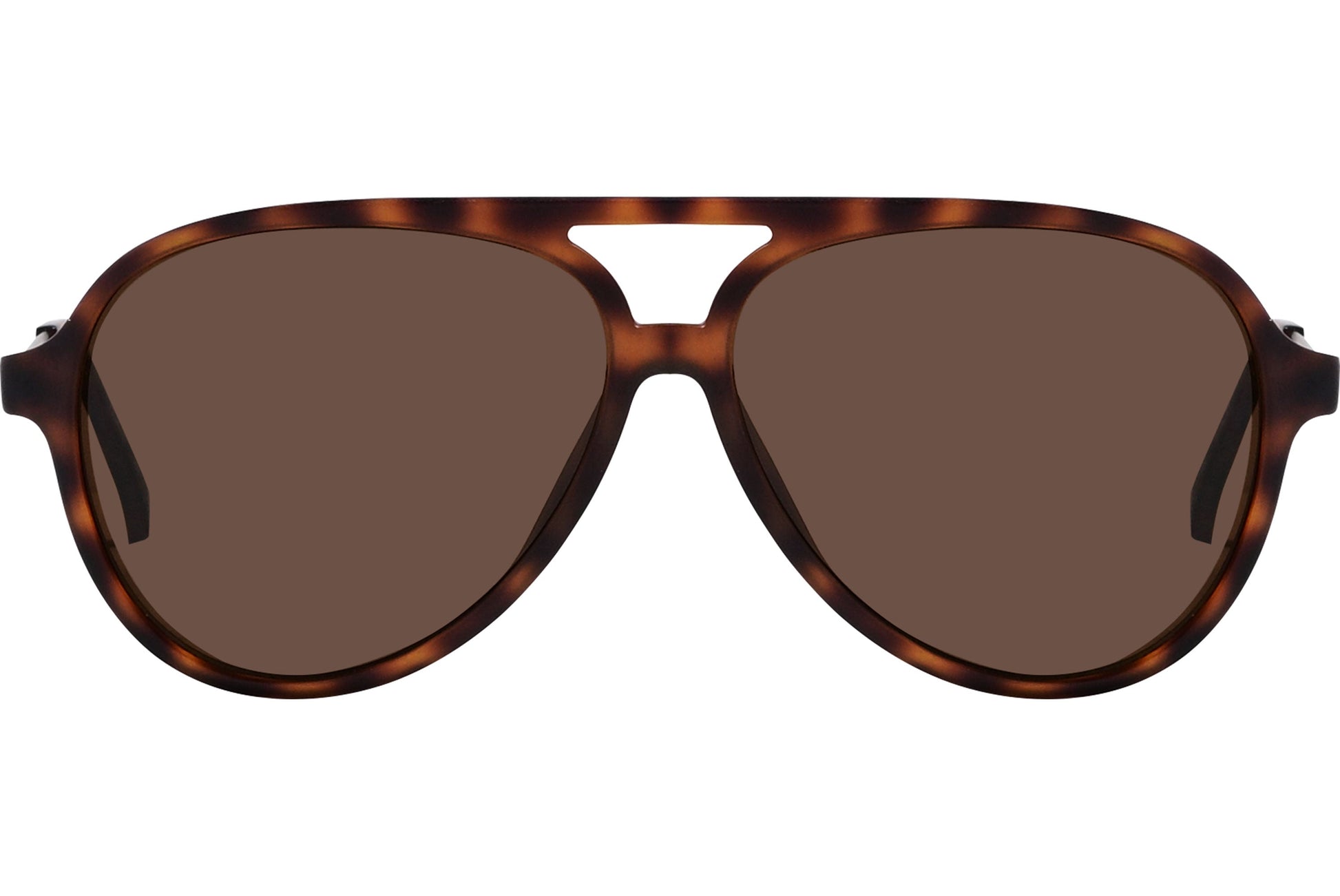 Calvin Klein Tortoise Color Aviator Sunglasses Viewed From Front Angle.