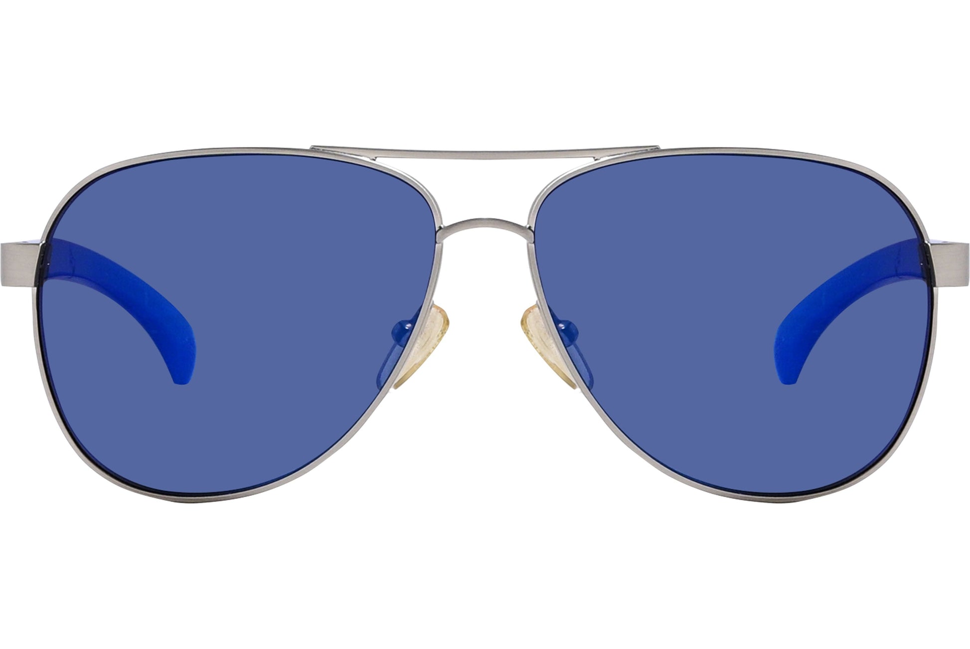 Calvin Klein Blue Color Aviator Sunglasses Viewed From Front Angle.