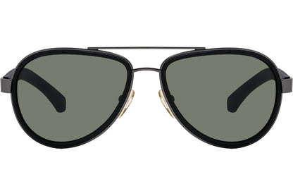 Calvin Klein Black Color Aviator Sunglasses Viewed From Front Angle.