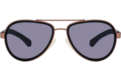 Calvin Klein Rose Gold Color Aviator Sunglasses Viewed From Front Angle.