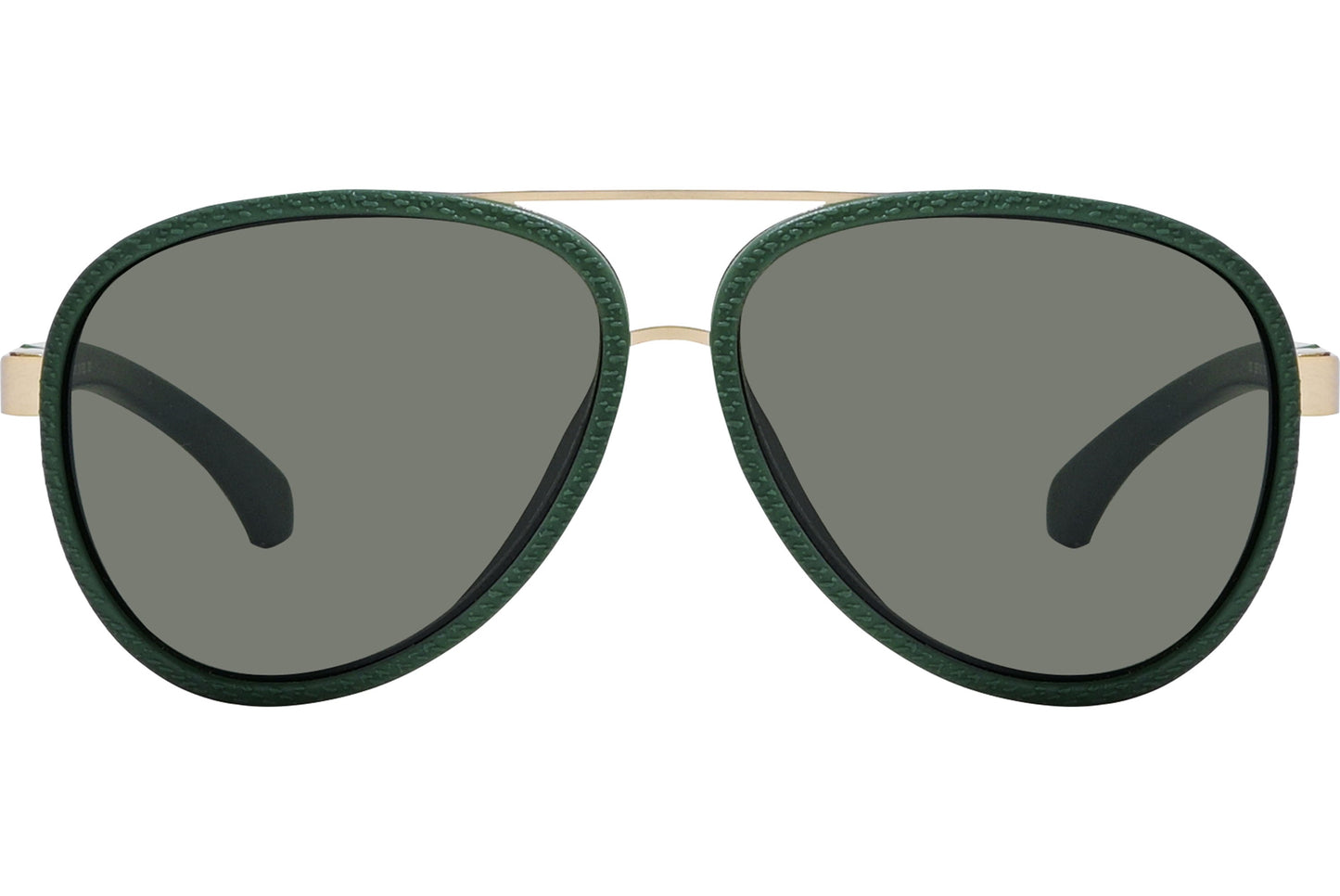 Calvin Klein Green Color Aviator Sunglasses Viewed From Front Angle.