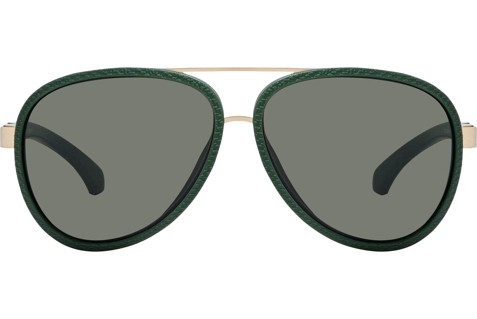 Calvin Klein Green Color Aviator Sunglasses Viewed From Front Angle.