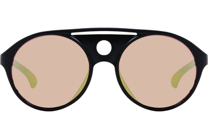 Calvin Klein Black Color Steampunk Sunglasses Viewed From Front Angle.