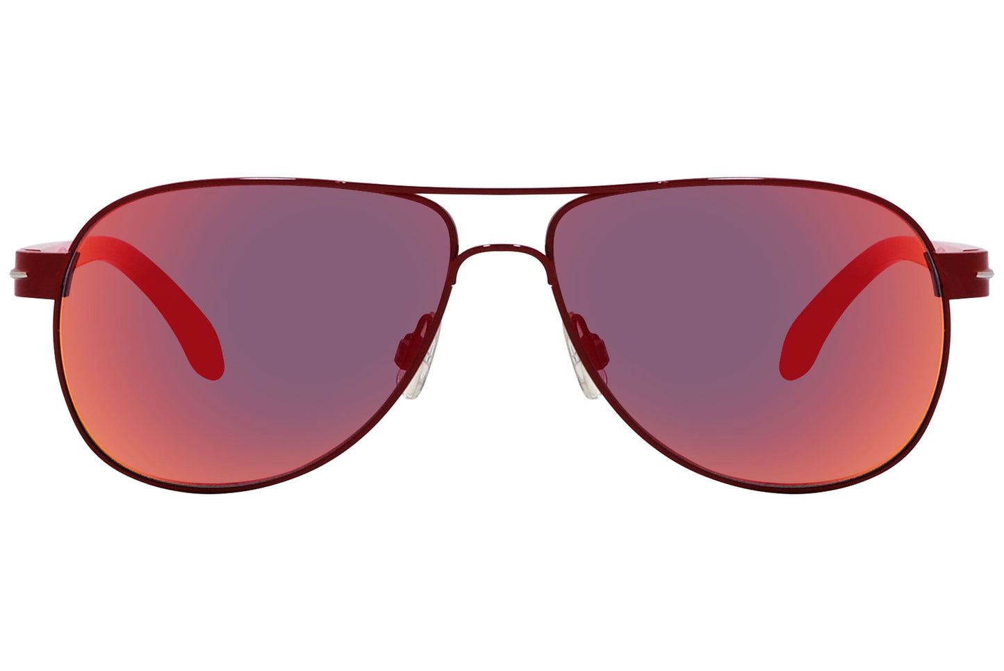 Calvin Klein Red Color Aviator Sunglasses Viewed From Front Angle.