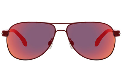 Calvin Klein Red Color Aviator Sunglasses Viewed From Front Angle.