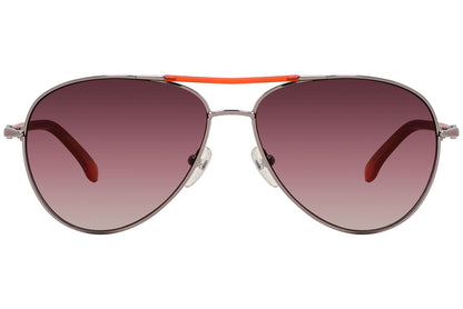 Calvin Klein Orange Color Aviator Sunglasses Viewed From Front Angle.