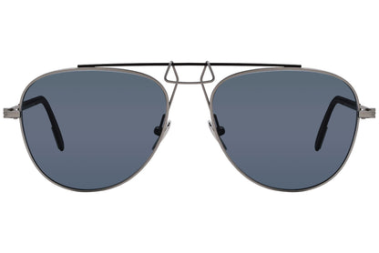 Calvin Klein Silver Color Aviator Sunglasses Viewed From Front Angle.