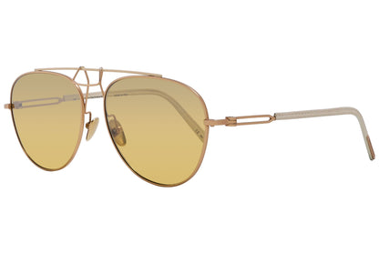 Calvin Klein Gold Color Aviator Sunglasses Viewed From A 45-Degree Angle.