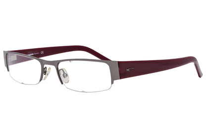 Carrera Rectangle Red Eyeglasses Frame Viewed From A 45-Degree Angle.