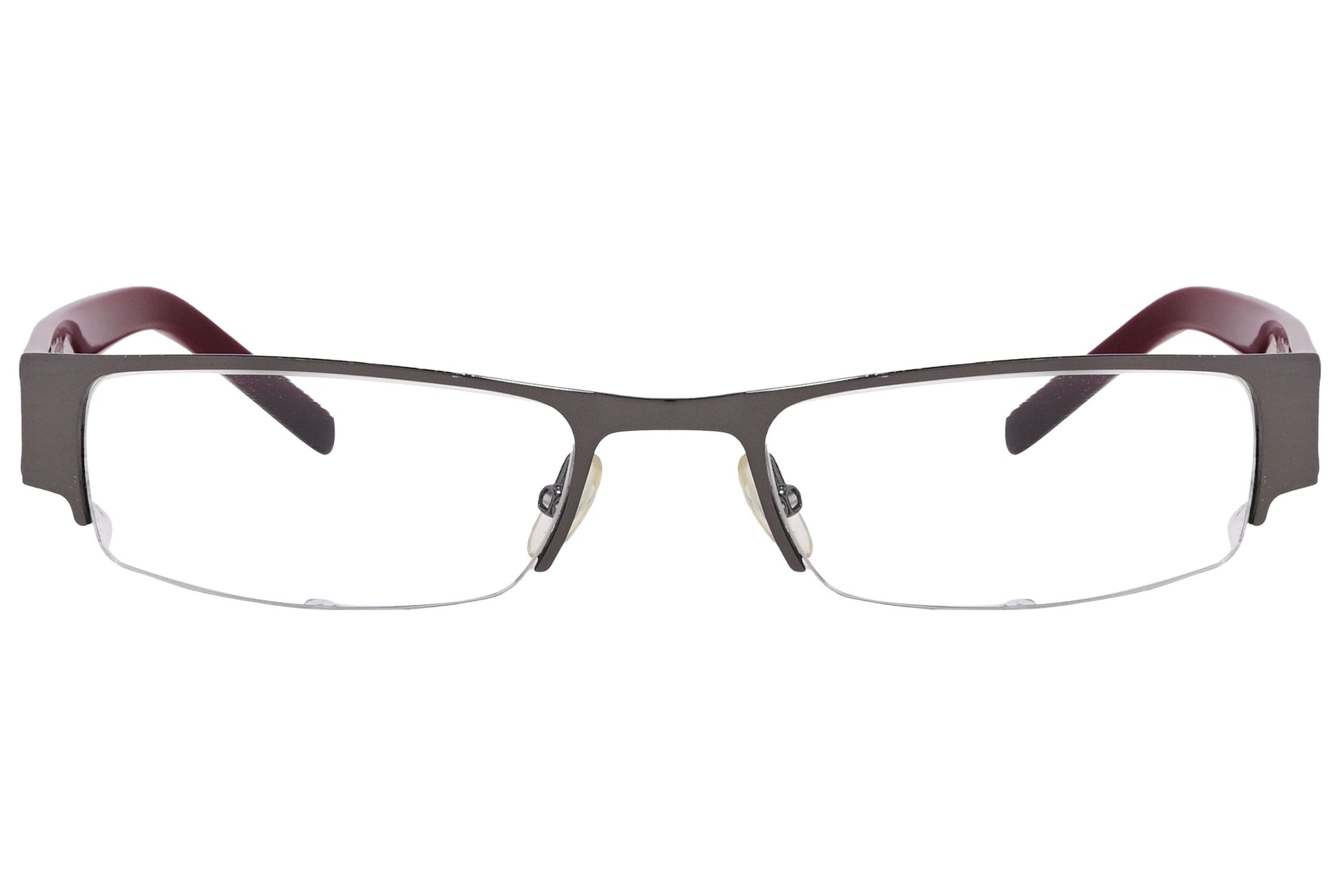 Carrera Rectangle Red Eyeglasses Frame Viewed From Front Angle.